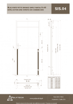 <Bloc porte petite enfance simple vantail Ep.40 simple action avec imposte sur huisserie bois